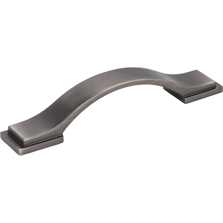 Jeffrey Alexander 96 mm Center-to-Center Brushed Pewter Strap Mirada Cabinet Pull 80152-96BNBDL